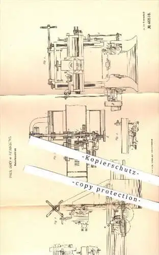 original Patent - Paul Jahn in Altenburg , 1888 , Hobelmaschine , Hobel , Hobeln , Metall , Metallbearbeitung !!!