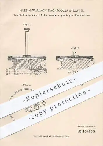 original Patent - Martin Wallach Nachfolger , Kassel , 1896 , Hörbarmachen geringer Geräusche , Ohren , Gehör , Hörgerät