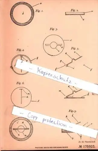 Original Patent  - Marie Liedtke geb. Voss in Zoppot , 1904 , Knopf mit Befestigung !!!