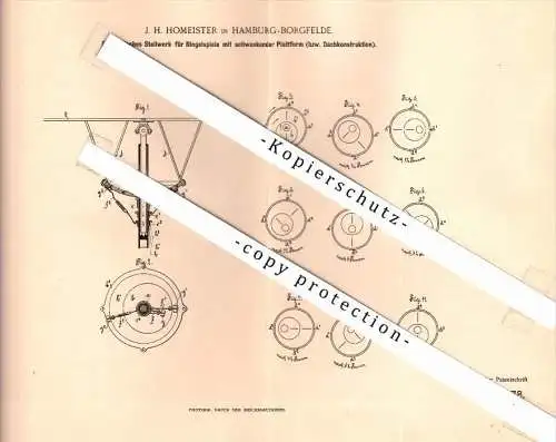 Original Patent - J.H. Homeister in Hamburg - Borgfelde ,1896 , Karussell , carousel , carrousel , Kirmes , Jahrmarkt !!