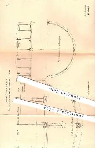 original Patent - Otto Intze in Aachen , 1894 , Vertikalführung für Gasbehälterglocken , Gas , Beleuchtung , Licht !!!