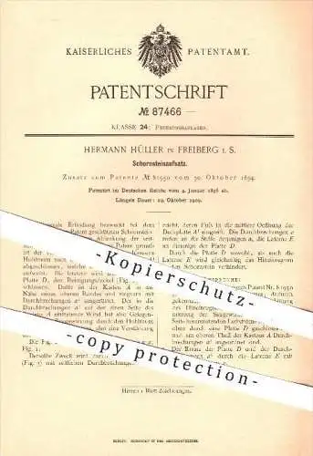 original Patent - Hermann Hüller in Freiberg , 1896 , Schornsteinaufsatz , Schornstein , Esse , Schornsteinfeger !!!