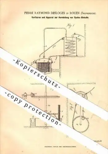 Original Patent - Pierre Desloges à Rouen , 1887 , Faire une éponge , boulangerie !!!