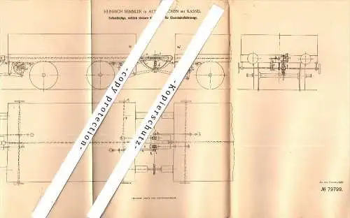 Original Patent - Heinrich Semmler in Altmorschen b. Morschen , 1894 , Kupplung für Eisenbahn , Kassel !!!