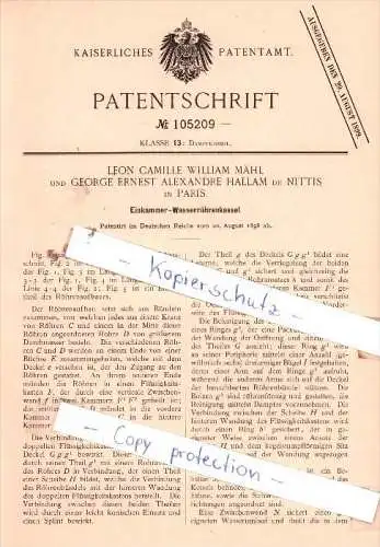 Original Patent  - L. Camille William Mähl und George Ernest Alexandre de Nittis in Paris , 1898 , !!!