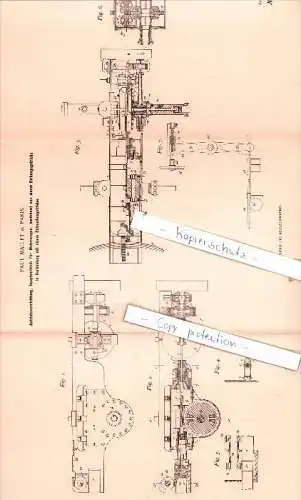 Original Patent  - Paul Mallet in Paris , 1899 , Antriebsvorrichtung für Motorwagen !!!