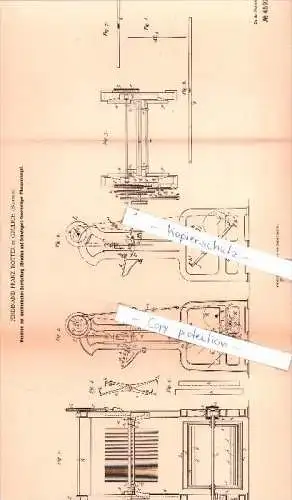 Original Patent  - Ferdinand Franz Rotter in Grulich / Králiky , Böhmen , 1888 , Spinnerei !!!