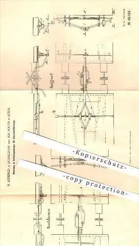 original Patent - H. Aldefeld / Düsseldorf , Jos. South / Köln , 1888 , Seitenkupplung für Eisenbahnen , Kupplungen !!!