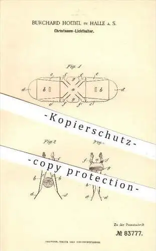 original Patent - Burchard Hoebel , Halle / Saale , 1895 , Christbaum - Lichthalter , Kerzenhalter , Weihnachten , Baum