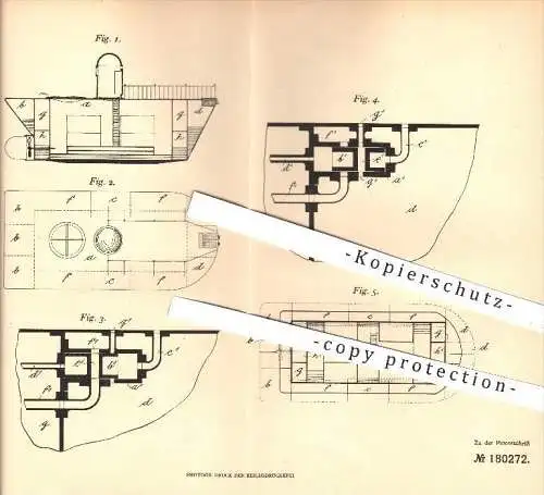 original Patent - Hermann Schüttekopp , Berlin , 1904 , Fahrtiefe vom Unterseeboot , U-Boot , U-Boote , Boot , Schiffe