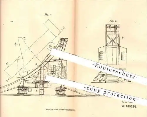 original Patent - Heinrich Aumund , Köln / Rhein , 1906 , Kippen von Eisenbahnwagen , Eisenbahn , Eisenbahnen , Wagon !!