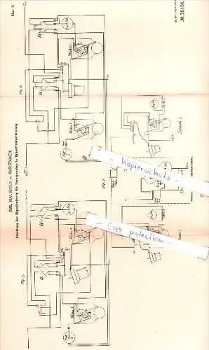 Original Patent  - Emil Mauritius in Kreuznach , 1885 , Elektrische Apparate !!!