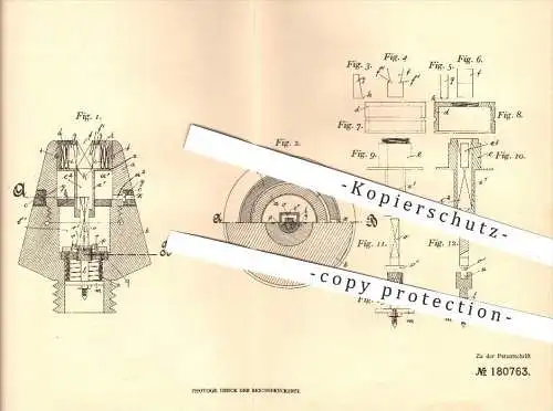 original Patent - U. Wilck , Essen , 1905 , Zünder für Artilleriegeschosse , Geschosse , Zündung , Waffen , Artillerie !