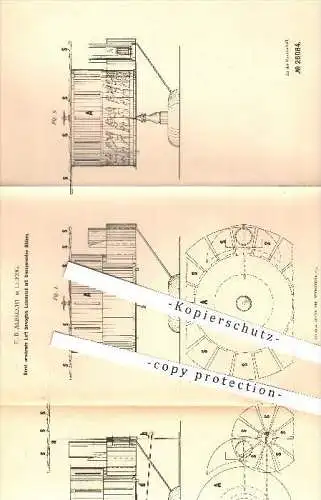 original Patent - H. B. Albrecht in Leipzig , 1883 , Durch Luft bewegtes Lebensrad mit Bildern , Bild , Bilder , Sport !