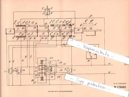 Original Patent - W. Geipel , F. Montague Lange in Barnes b. London und G. Mascord , 1904 , Elektromotoren !!!
