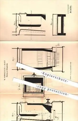 original Patent - W. Heimerdinger in Mainz , 1885 , Füllregulierofen , Ofen , Öfen , Füllofen , Heizung !!!