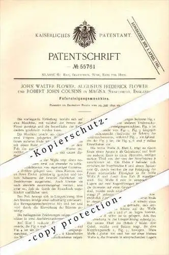 Original Patent -J.W. Flower and R. Cousins in Fontmell Magna , Shaftsbury , 1890 , Barrel cleaning machine , distillery