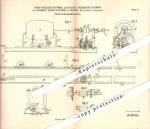 Original Patent -J.W. Flower and R. Cousins in Fontmell Magna , Shaftsbury , 1890 , Barrel cleaning machine , distillery