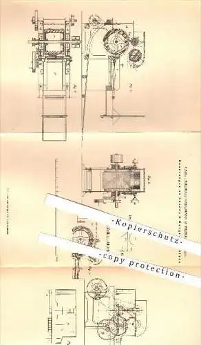 original Patent - Carl Friedrich Gademann in Biebrich a. Rhein , 1878 , Shoddy & Mungo - Maschinen , Stoff , Stoffe !!!