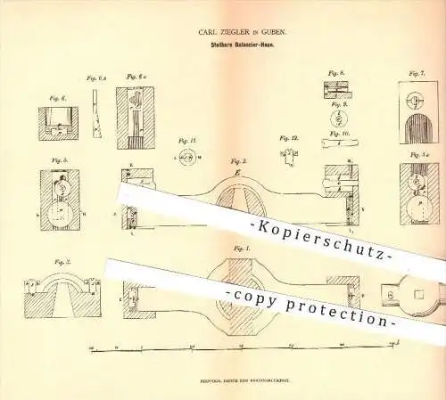 original Patent - Carl Ziegler in Guben , 1879 , Stellbare Balancier - Haue , Mühlstein , Mühle , Mühlen , Müller !!!