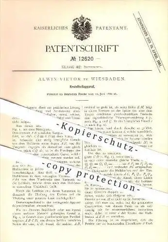 original Patent - Alwin Vietor in Wiesbaden , 1880 , Kreisteilapparat , Kreis , Kreisform , Form , Geometrie , Halbkreis