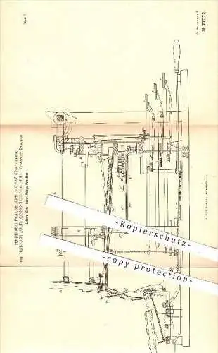 original Patent - F. Praunegger in Graz , Heinrich L. B. Toobe in Hull , Yorkshire , England , 1893 , Letter , Druck !