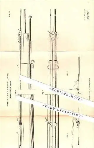 original Patent - Léon de Lunden , Brüssel , Belgien , 1883, Visiervorrichtung für Gewehre , Gewehr , Waffen , Geschosse