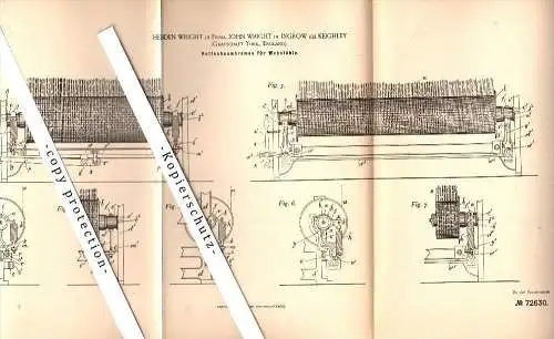 Original Patent - John Wright in Ingrow b. Keighley , Yorkshire , 1893 , Brake for loom , weaving !!!