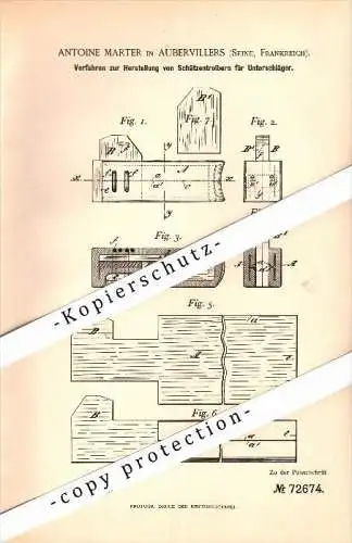 Original Patent - Antoine Marter à Aubervilliers , Seine , 1893 , Dispositif de tissage !!!