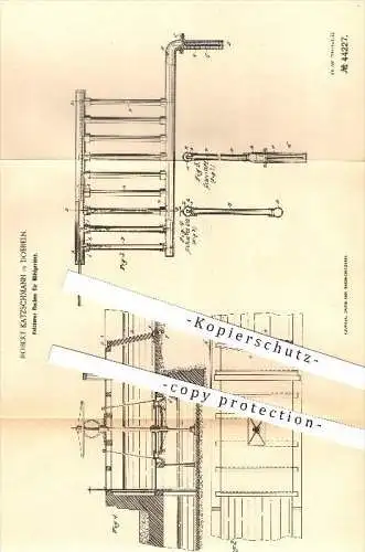 original Patent - Robert Katzschmann in Doebeln , 1888, Heizbarer Rechen , Heizung , Döbeln , Heizungsbau !!!