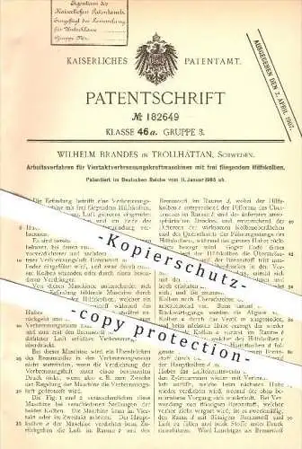 original Patent - Wilhelm Brandes in Trollhättan , Schweden , 1905, Viertaktverbrennungskraftmaschinen , Motor , Motoren