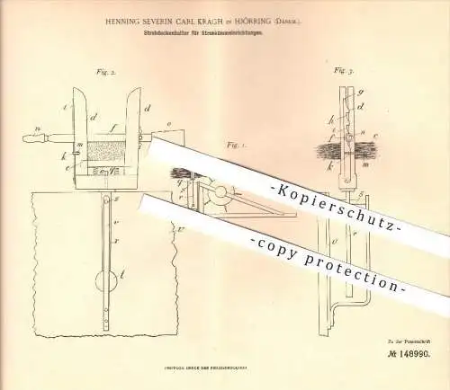 original Patent - Henning S. C. Kragh in Hjörring , Dänemark ,1902, Strohhalter für Strohkämmeinrichtungen , Hjørring !!