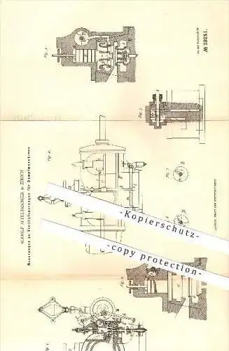 original Patent - Rudolf Affeltranger in Zürich , 1884 , Neuerungen an Ventilsteuerungen für Dampfmaschinen !!!