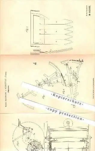 original Patent - Karl Neumann in Schlettau i. Erzgeb. , 1902 , Jätmaschine , Landwirtschaft !!!