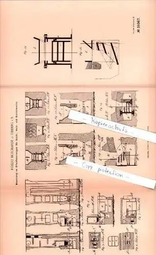 Original Patent  - Robert Burghardt in Freiberg i. S. , 1886 , Ofenferungen , Heizungsanlagen , Heizungsbau !!!