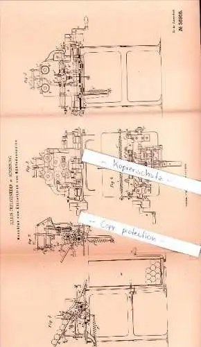 Original Patent  - Julius Hutzelsieder in Augsburg , 1886 , Etikettieren von Nähfadenspulen !!!