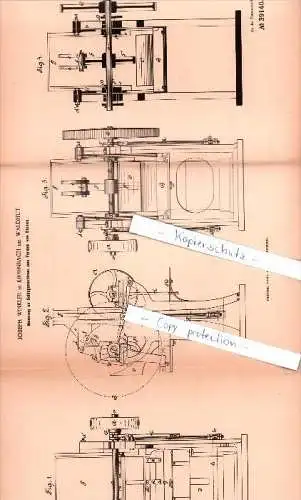 Original Patent  - J. Winkler in Kiesenbach bei Waldhut , 1886 , Schlagmaschinen zum Formen von Steinen !!!