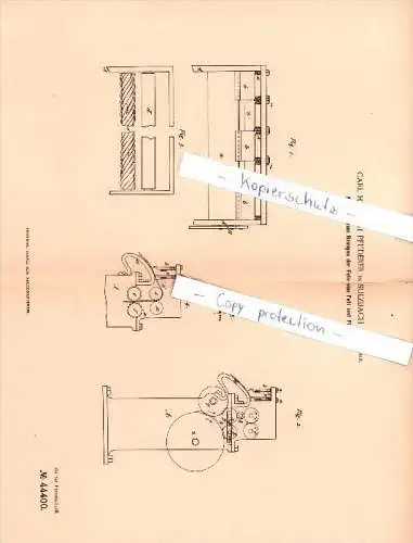 Original Patent - Carl Heinrich Pfuderer in Sulzbach a. d. Murr , 1887 , Gerberei !!!