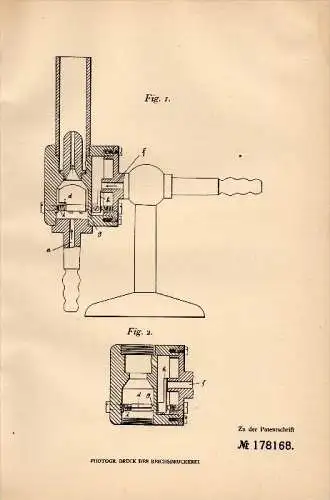 Original Patent - J. Simmendinger in Wenigenjena b. Jena a.S., 1906 , Apparat für Gebläsebrenner , Gasbrenner !!!