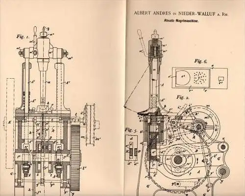 Original Patentschrift - A. Andres in Nieder - Walluf a. Rh. , 1895 ,Absatz - Nagelmaschine , Schuster , Niederwalluf !!