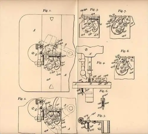 Original Patentschrift - J. Stewart - Wallace in Knock , Ireland ,1903, Apparatus for sewing machine , ireland , Mayo !!