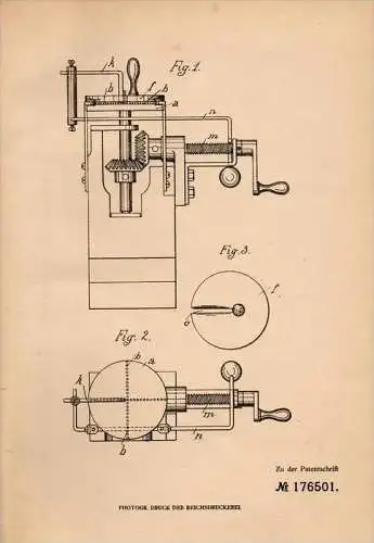 Original Patentschrift - M. Harnisch in Sehma , 1905 , Herstellung von Posamenten , Sehmatal !!!