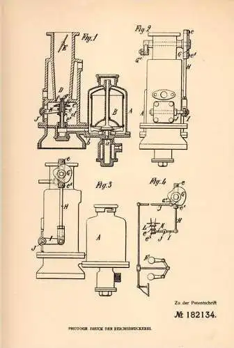 Original Patentschrift - G. Gobron in Boulogne sur Seine , 1904 , Regelapparat für Karburator , Carburator !!!