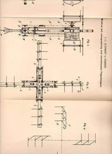 Original Patentschrift - J. Schmidt in Erkner , 1898 , Windrad mit Flügelklappen , Windmühle !!!