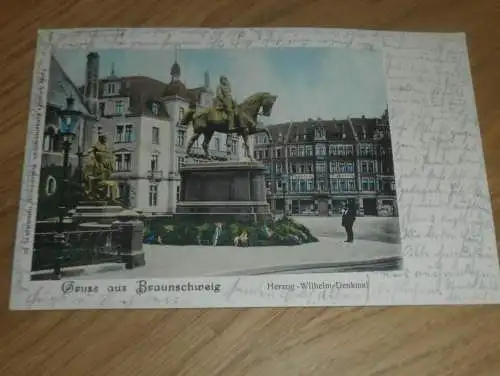 alte AK - Braunschweig , 1907 , Herzog Wilhelm Denkmal , Ansichtskarte !!