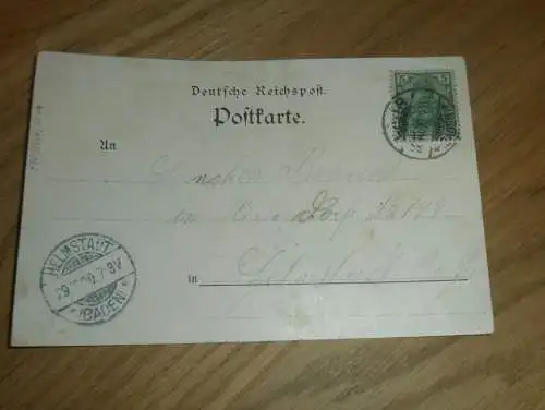 alte AK - Lahr , 1900 , Kaserne , Ansichtskarte gelaufen nach Helmstadt !!!