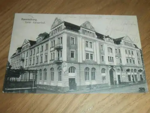 alte AK - Ravensburg , 1925 , Hotel Kaiserhof , Ansichtskarte gel. nach Reutlingen !!!