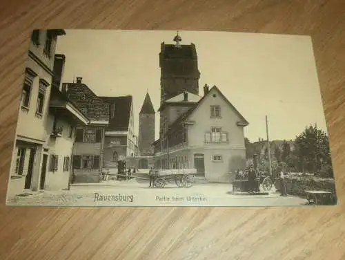 alte AK - Ravensburg , 1907 , Partie am Untertor , Ansichtskarte gel. nach Überlingen a. Bodensee !!!