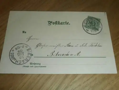 alte AK - Rottweil , 1899 , Gesamtansicht , Ansichtskarte gel. nach Biberach a. Riss !!!