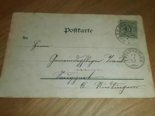 alte AK - Biberach a. Riß  , 1902 , Bahnhofstrasse , Ansichtskarte nach Uttenweiler !!!